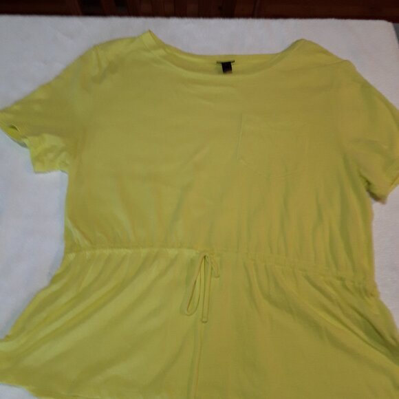 J Crew teeshirt -  bright yellow, tie waist - beautiful and fun - Picture 9 of 9